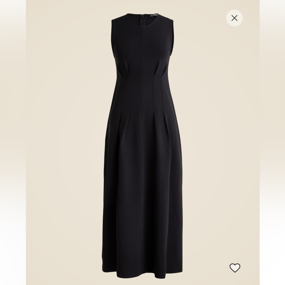 J. Crew Nadia Black Sleeveless Midi Dress